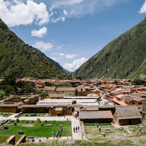 Vista panorámica del parque arqueológico de Pisac.